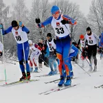 Лыжная гонка в Дмитриановском. Старт спортсменов